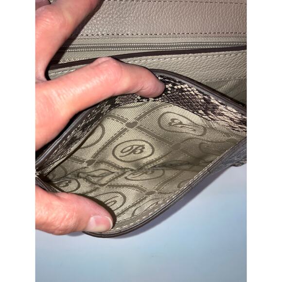 BRIGHTON ANIMAL PRINT BROWN GRAY LEATHER SMALLCROSSBODY BAG - Picture 12 of 16